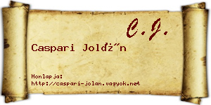 Caspari Jolán névjegykártya
